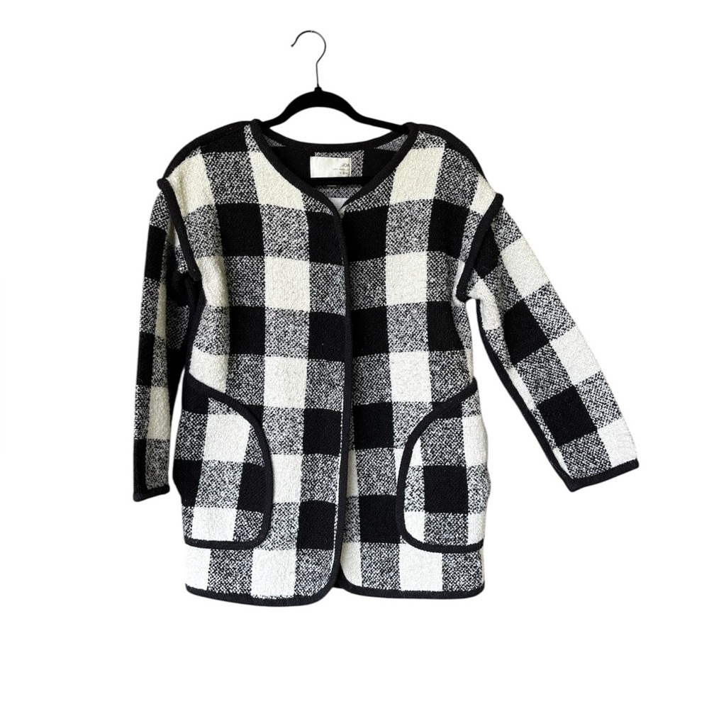 JOA Los Angeles Women's S Buffalo‎ Plaid Snap Front Fall Winter  Cozy Cardigan